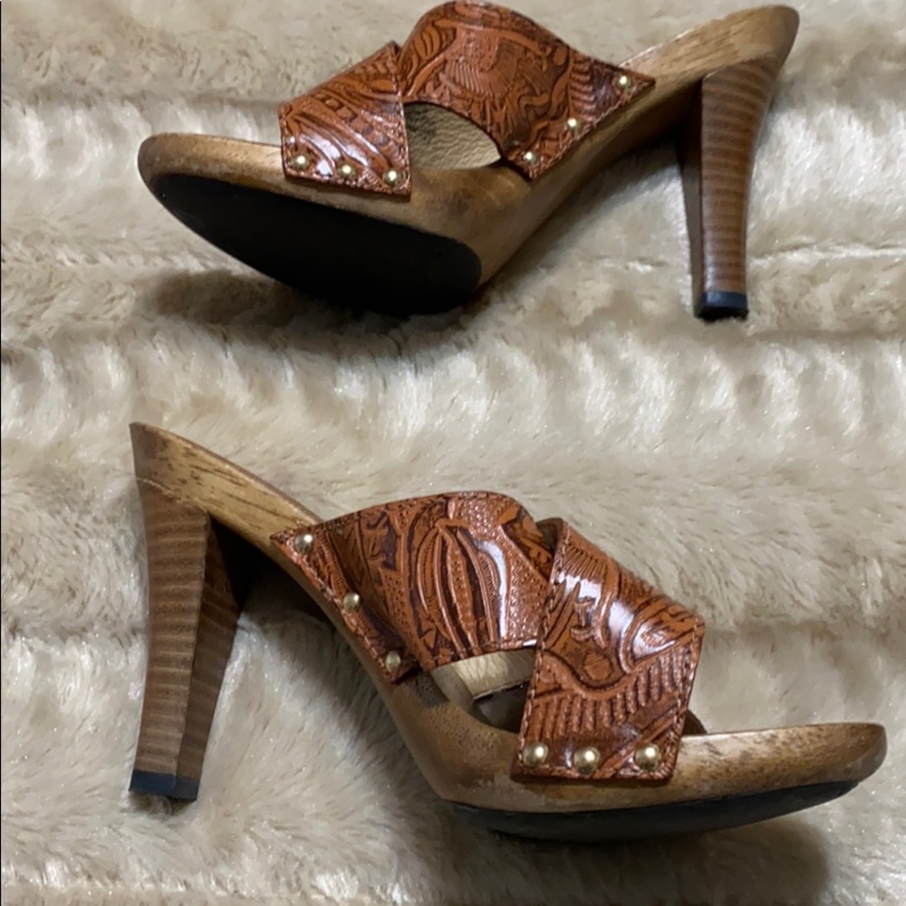 ‼️SALE‼️ Michael Kors Wooden Heel Slides